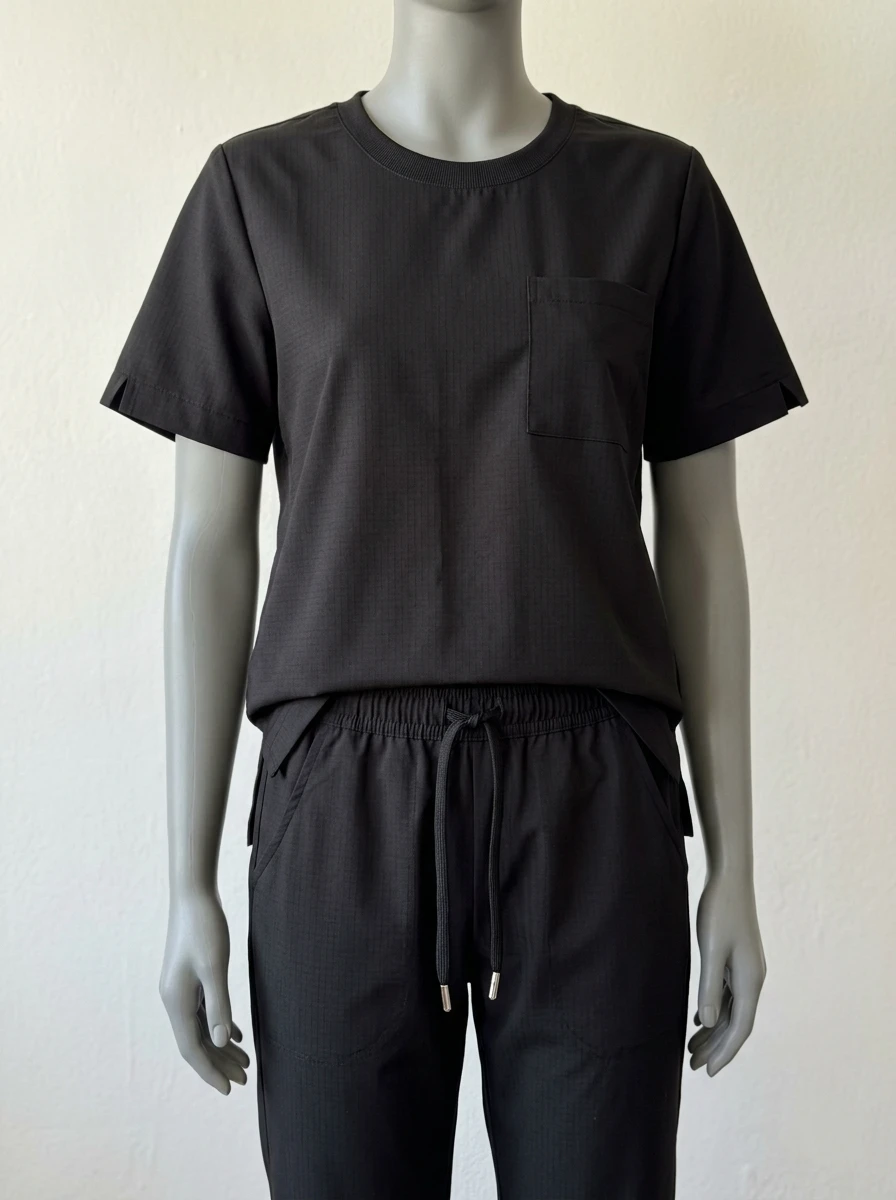 Uniforme de Enfermería Estilo Jogger de Color Negro Unisex miniatura 2